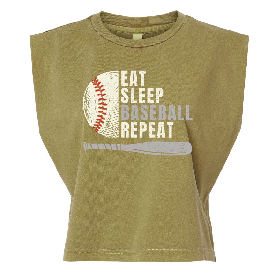 Eat Sleep Baseball Repeat Funny Baseball Player Cool Gift Garment-Dyed Women's Muscle Tee
