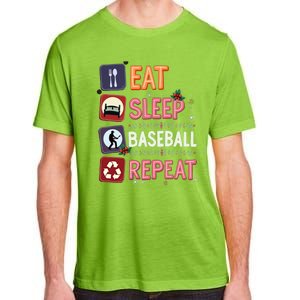 Eat Sleep Baseball Repeat Christmas Baseball Player Batter Gift Adult ChromaSoft Performance T-Shirt