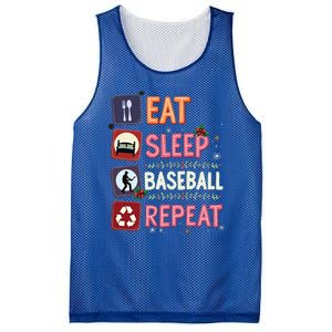 Eat Sleep Baseball Repeat Christmas Baseball Player Batter Gift Mesh Reversible Basketball Jersey Tank