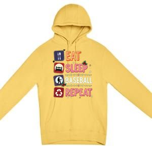 Eat Sleep Baseball Repeat Christmas Baseball Player Batter Gift Premium Pullover Hoodie