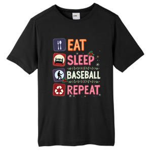 Eat Sleep Baseball Repeat Christmas Baseball Player Batter Gift Tall Fusion ChromaSoft Performance T-Shirt