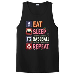 Eat Sleep Baseball Repeat Christmas Baseball Player Batter Gift PosiCharge Competitor Tank