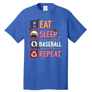 Eat Sleep Baseball Repeat Christmas Baseball Player Batter Gift Tall T-Shirt