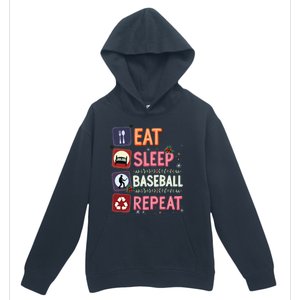 Eat Sleep Baseball Repeat Christmas Baseball Player Batter Gift Urban Pullover Hoodie