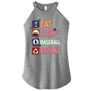 Eat Sleep Baseball Repeat Christmas Baseball Player Batter Gift Women's Perfect Tri Rocker Tank