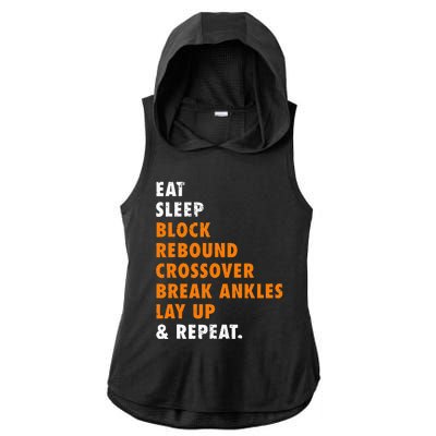 Eat Sleep Basketball Repeat Funny Gift For Basketball Player Ladies PosiCharge Tri-Blend Wicking Draft Hoodie Tank