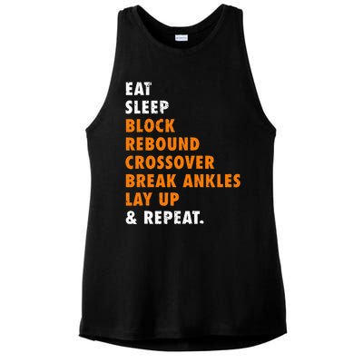 Eat Sleep Basketball Repeat Funny Gift For Basketball Player Ladies PosiCharge Tri-Blend Wicking Tank