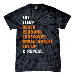 Eat Sleep Basketball Repeat Funny Gift For Basketball Player Tie-Dye T-Shirt