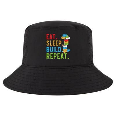 Eat Sleep Build Repeat Master Builder Bricks Blocks Cool Comfort Performance Bucket Hat