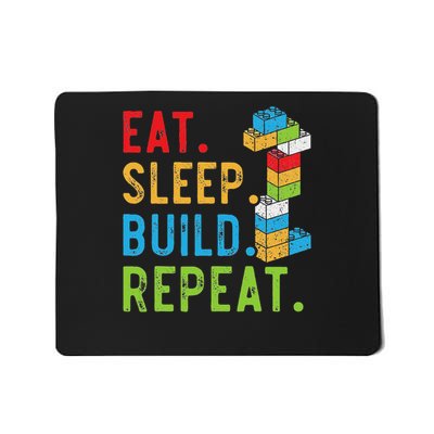 Eat Sleep Build Repeat Master Builder Bricks Blocks Mousepad