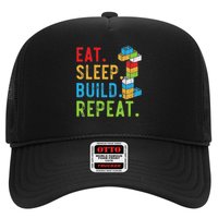 Eat Sleep Build Repeat Master Builder Bricks Blocks Trucker Hat
