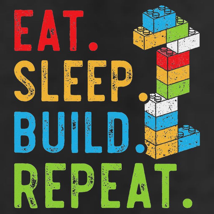 Eat Sleep Build Repeat Master Builder Bricks Blocks Trucker Hat