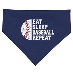 Eat Sleep Baseball Repeat Baseball Player Funny Baseball USA-Made Doggie Bandana