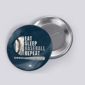 Eat Sleep Baseball Repeat Funny Baseball Player Button