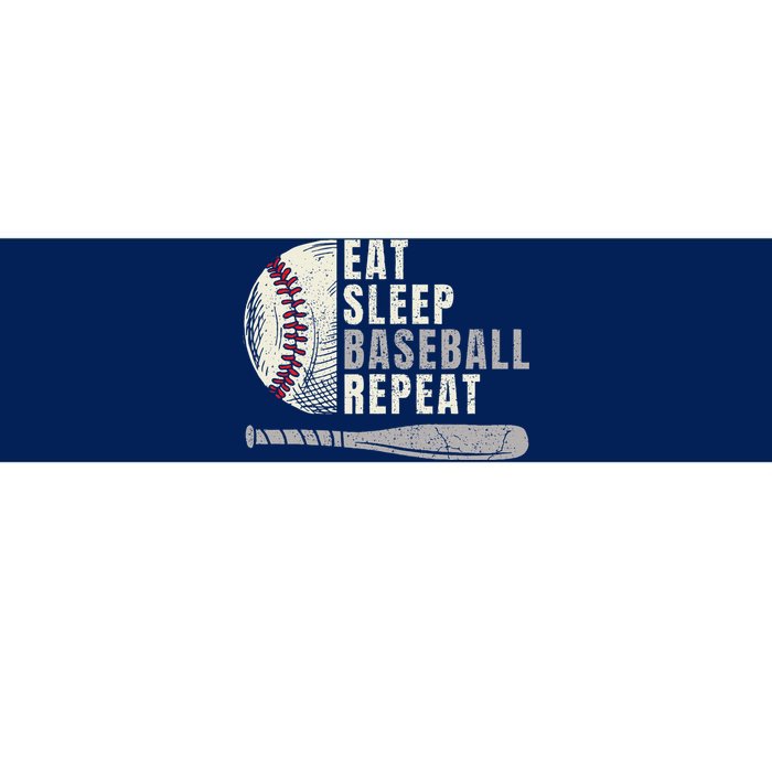 Eat Sleep Baseball Repeat Funny Baseball Player Bumper Sticker