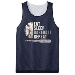 Eat Sleep Baseball Repeat Funny Baseball Player Mesh Reversible Basketball Jersey Tank