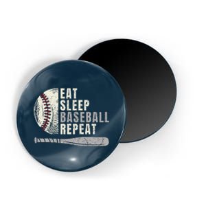 Eat Sleep Baseball Repeat Funny Baseball Player Magnet