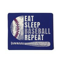 Eat Sleep Baseball Repeat Funny Baseball Player Mousepad