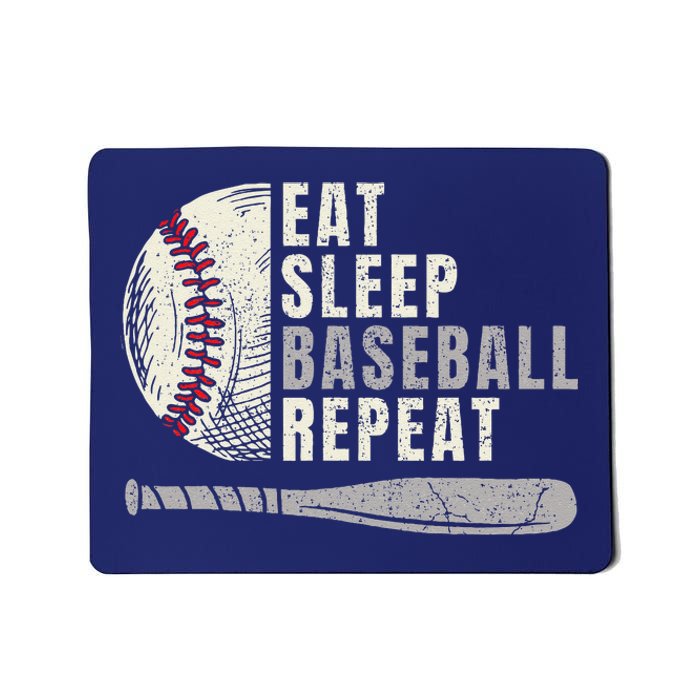 Eat Sleep Baseball Repeat Funny Baseball Player Mousepad