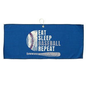 Eat Sleep Baseball Repeat Funny Baseball Player Large Microfiber Waffle Golf Towel