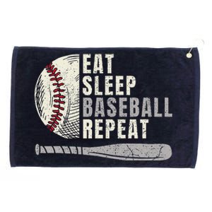 Eat Sleep Baseball Repeat Funny Baseball Player Grommeted Golf Towel