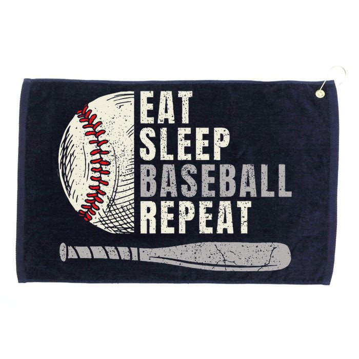 Eat Sleep Baseball Repeat Funny Baseball Player Grommeted Golf Towel