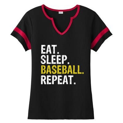 Eat Sleep Baseball Repeat Gift Ladies Halftime Notch Neck Tee