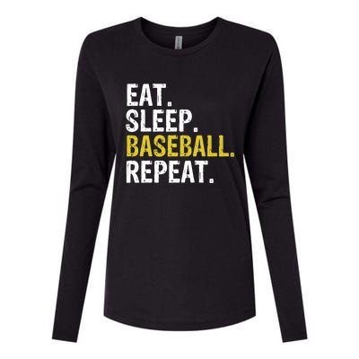 Eat Sleep Baseball Repeat Gift Womens Cotton Relaxed Long Sleeve T-Shirt