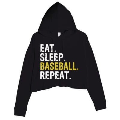 Eat Sleep Baseball Repeat Gift Crop Fleece Hoodie