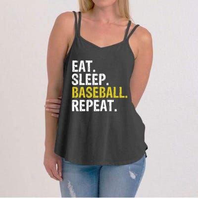 Eat Sleep Baseball Repeat Gift Women's Strappy Tank