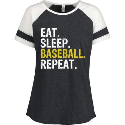 Eat Sleep Baseball Repeat Gift Enza Ladies Jersey Colorblock Tee