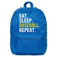Eat Sleep Baseball Repeat Gift 16 in Basic Backpack