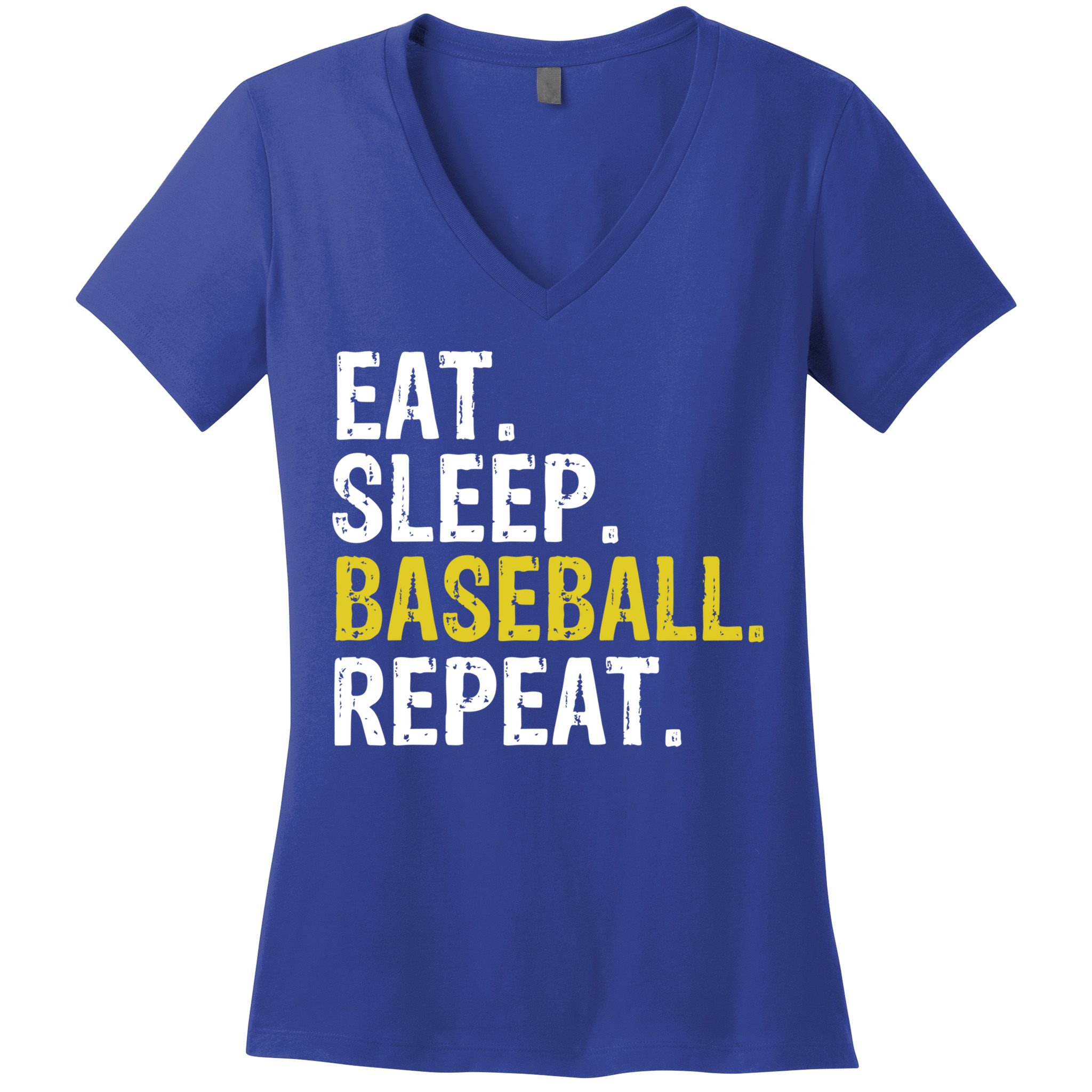 Eat Sleep Baseball Repeat Gift Women's V-Neck T-Shirt