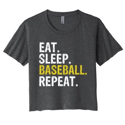 Eat Sleep Baseball Repeat Gift Women's Crop Top Tee