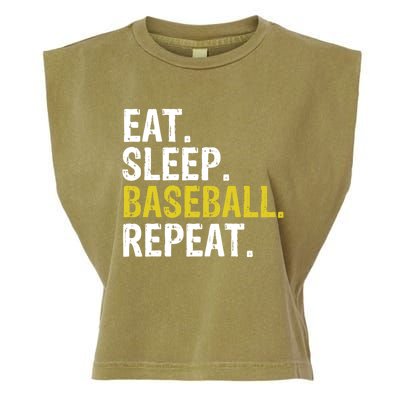 Eat Sleep Baseball Repeat Gift Garment-Dyed Women's Muscle Tee