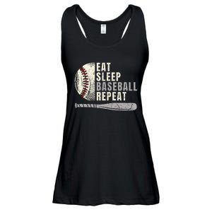 Eat Sleep Baseball Repeat Funny Baseball Player Ladies Essential Flowy Tank