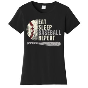 Eat Sleep Baseball Repeat Funny Baseball Player Women's T-Shirt