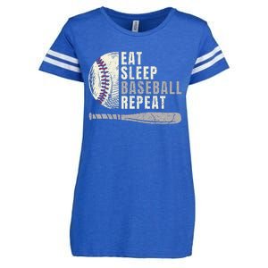 Eat Sleep Baseball Repeat Funny Baseball Player Enza Ladies Jersey Football T-Shirt