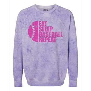 Eat Sleep Baseball Repeat Funny Bat And Ball Softball Lovers Gift Colorblast Crewneck Sweatshirt