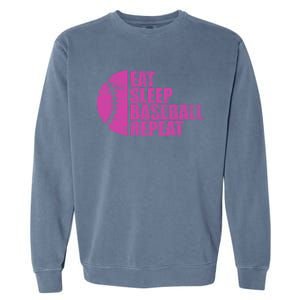 Eat Sleep Baseball Repeat Funny Bat And Ball Softball Lovers Gift Garment-Dyed Sweatshirt