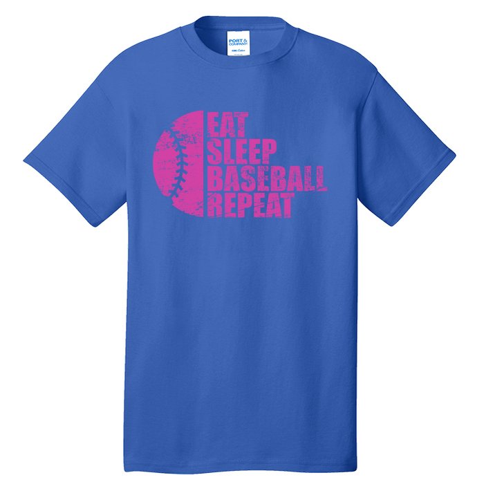 Eat Sleep Baseball Repeat Funny Bat And Ball Softball Lovers Gift Tall T-Shirt