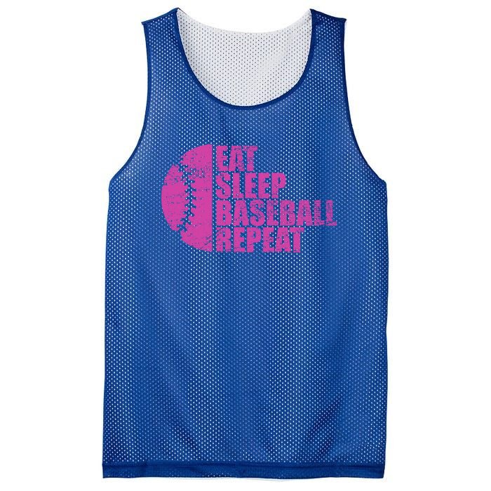 Eat Sleep Baseball Repeat Funny Bat And Ball Softball Lovers Gift Mesh Reversible Basketball Jersey Tank