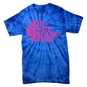 Eat Sleep Baseball Repeat Funny Bat And Ball Softball Lovers Gift Tie-Dye T-Shirt