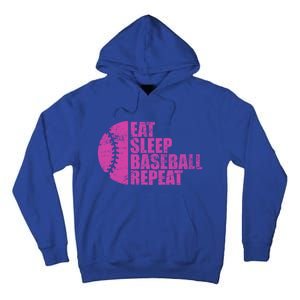 Eat Sleep Baseball Repeat Funny Bat And Ball Softball Lovers Gift Tall Hoodie