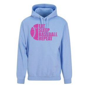 Eat Sleep Baseball Repeat Funny Bat And Ball Softball Lovers Gift Unisex Surf Hoodie