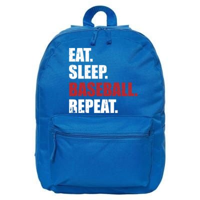 Eat Sleep Baseball Repeat Gift 16 in Basic Backpack