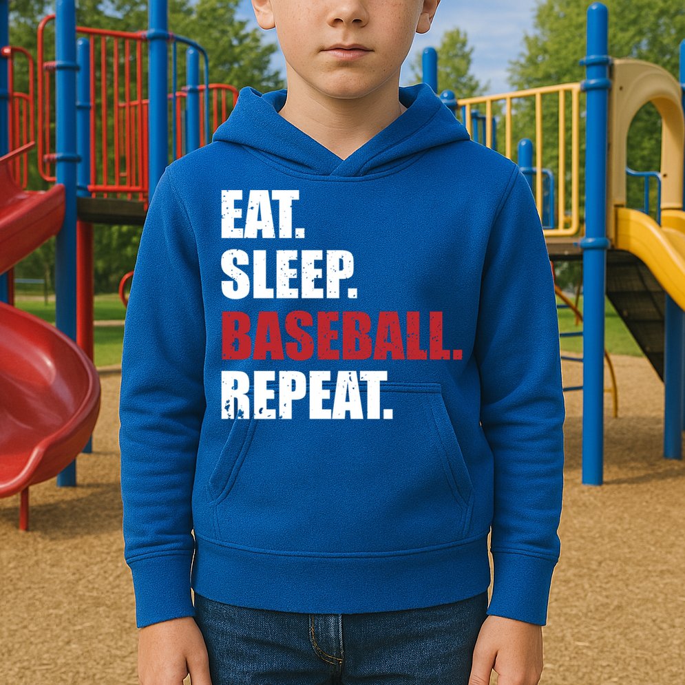 Eat Sleep Baseball Repeat Gift Kids Hoodie