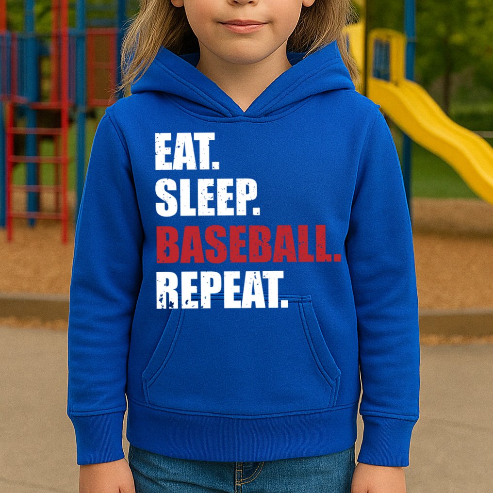 Eat Sleep Baseball Repeat Gift Kids Hoodie