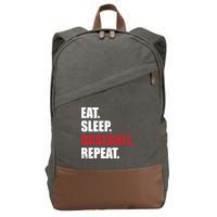 Eat Sleep Baseball Repeat Gift Cotton Canvas Backpack
