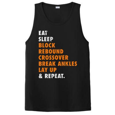 Eat Sleep Basketball Repeat Funny Gift For Basketball Player PosiCharge Competitor Tank